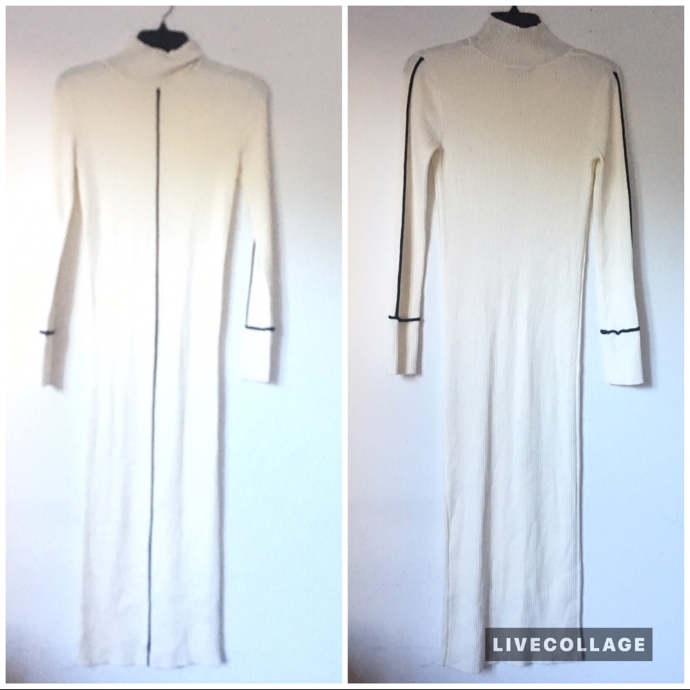 Zara knit Ecru ribbed dress - Picture 5 of 8